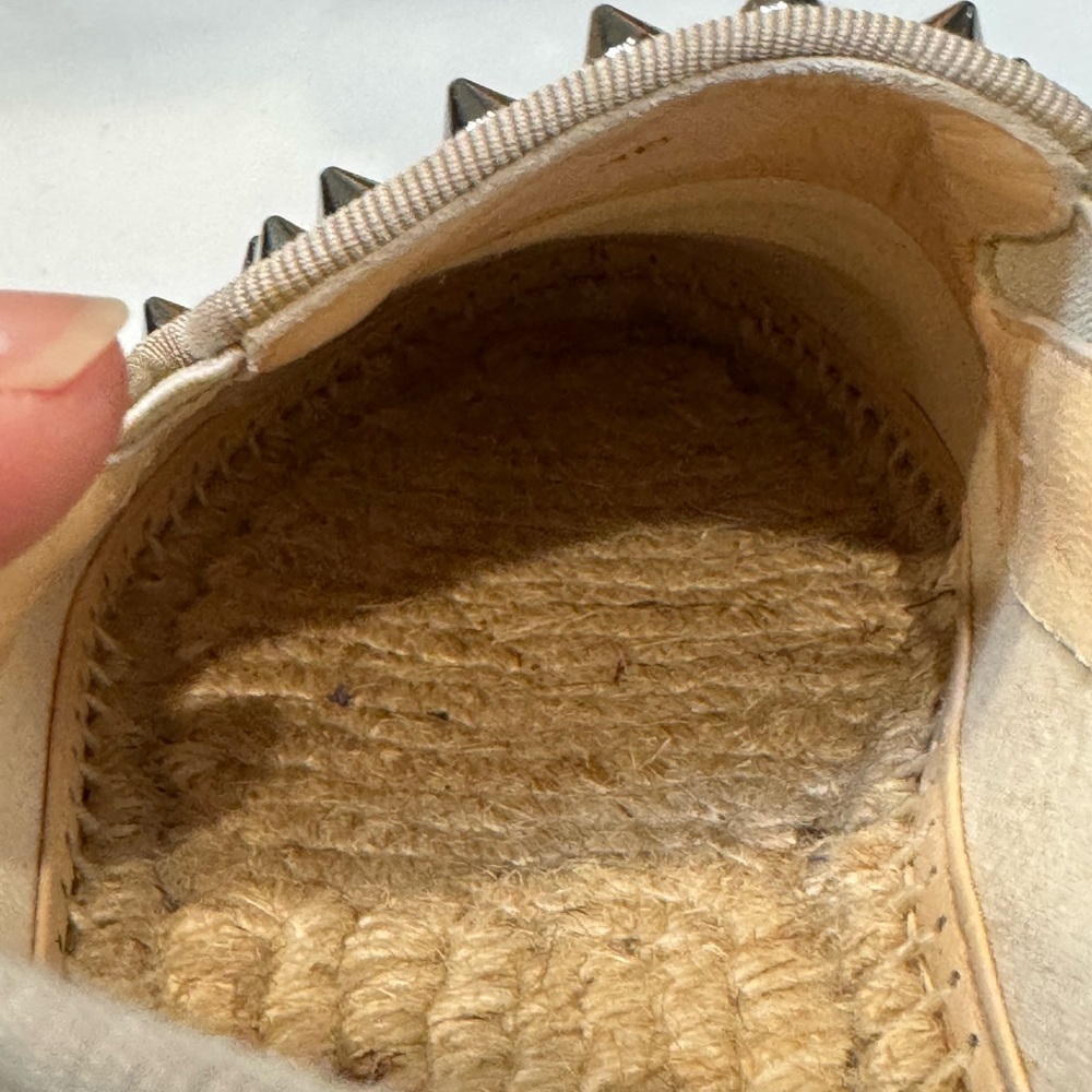 FINAL PRICE 💖Christian Louboutin Beige Espadrilles with Silver Studs - Picture 12 of 14